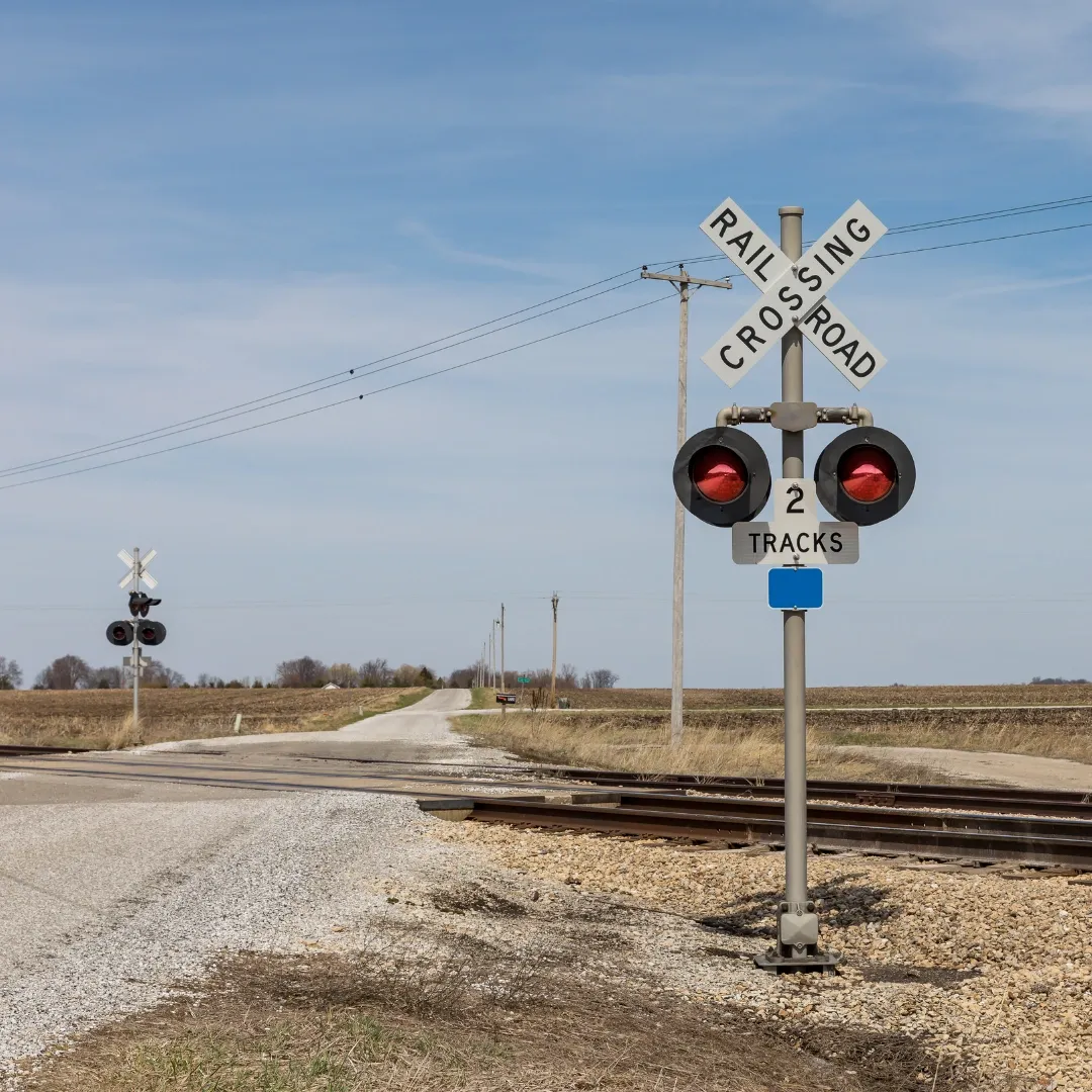 Railroad crossing sign.